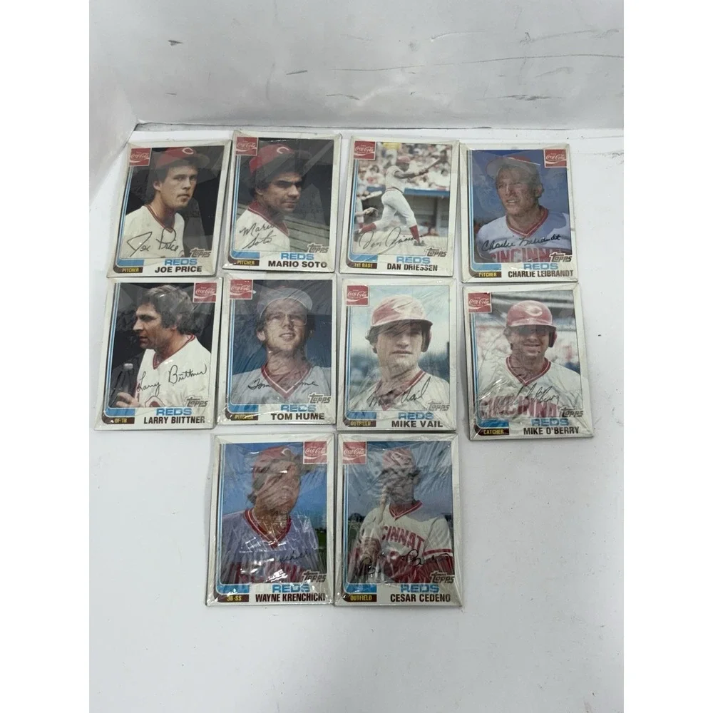1982 TOPPS COKE COCA-COLA Lot Of 10‎ Cards CINCINNATI REDS Players Lot #2